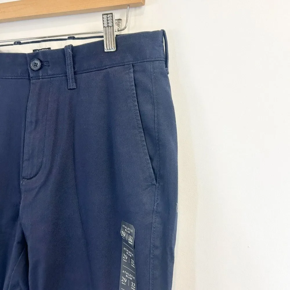J.Crew Chino Pants Mens 39x32 Navy Blue Athletic Slim Straight Preppy Formal NWT - Picture 4 of 13